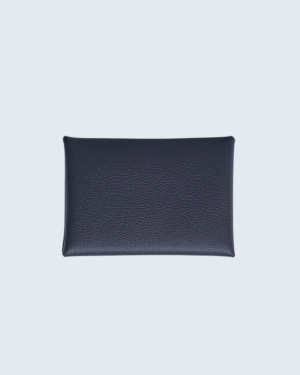 [에르메스] Calvi Duo 컴팩트 카드 홀더 Epsom - Bleu Nuit / Silver H085238CK