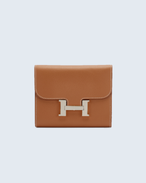 [에르메스] Constance 슬림 지갑 Epsom - Gold / Silver