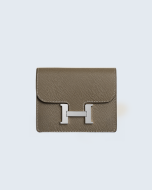 [에르메스] Constance 슬림 지갑 Epsom - Etoupe / Silver