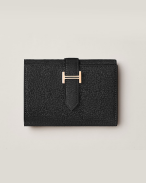 [에르메스] Bearn 트라이폴드 지갑 Epsom - Noir / Gold H082875C