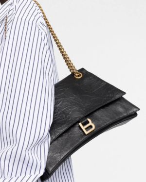 [발렌시아가] 크러쉬 미디엄 체인백 블랙 716393210IT1000