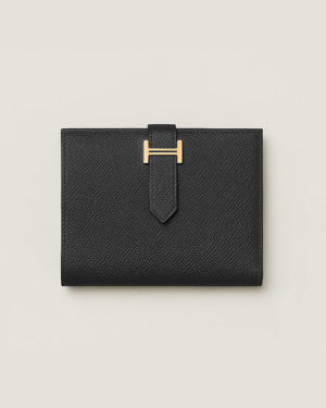[에르메스] Bearn 컴팩트 반지갑 Epsom - Noir / Gold H039790C