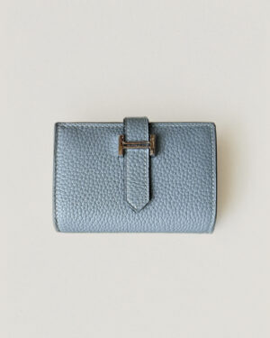 [에르메스] Bearn 카드 홀더 Togo - Bleu Ciel / Silver