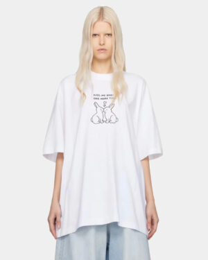 [베트멍] Kissing Bunnies 티셔츠 화이트 241669F110032