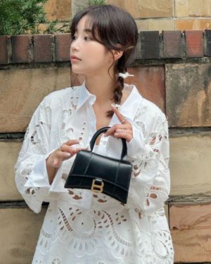 [발렌시아가] 아워글래스 XS 박스 핸드백 블랙 5928331QJ4M1000