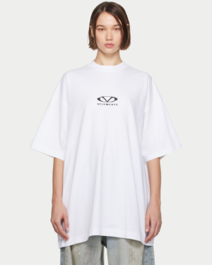 [베트멍] 화이트 오벌 로고 오버사이즈 티셔츠 251669F110006