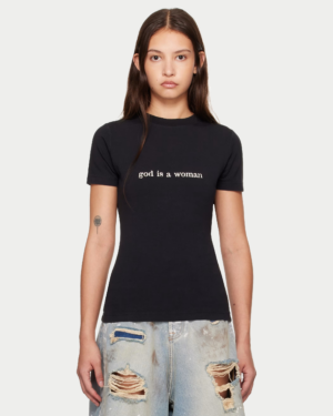 [베트멍] 'God Is A Woman' 핏된 아워글래스 티셔츠 251669F110017