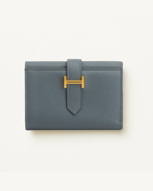 [에르메스] Bearn 트라이폴드 지갑 Epsom - Bleu Orage / Gold H082875C