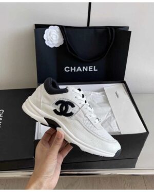 [샤넬] 스니커즈 메쉬 스웨이드 카프스킨 화이트 G38299