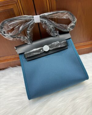 [에르메스] 에르백 Zip Mini 21cm  Vache Hunter & Toile/ New Blue Jean & Noir - Silver
