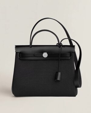 [에르메스] 에르백 Zip 31cm Canvas & Swift/ Noir - Silver