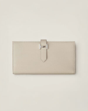 [에르메스] Bearn 장지갑 Epsom - Beton / Silver H039785C