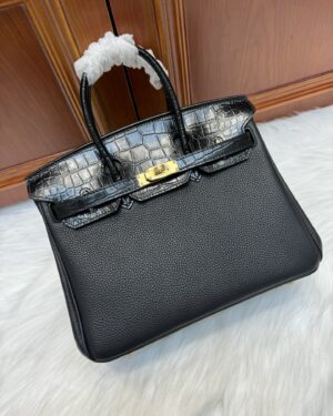 [에르메스] 버킨 Touch 25cm Togo/ Matt Alligator / Noir - Gold