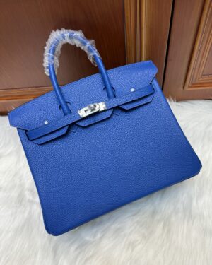 [에르메스] 버킨 25cm Togo/ Bleu Electrique - Silver