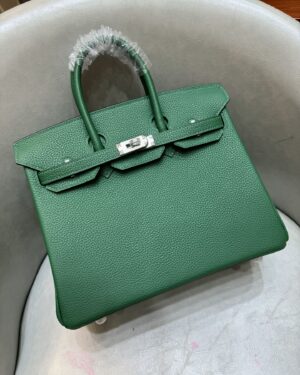 [에르메스] 버킨 25cm Togo/ Vert Velours - Silver