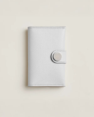 [에르메스] R.M.S 카드 홀더 Evercolor - Mushrooom / Silver H084335C