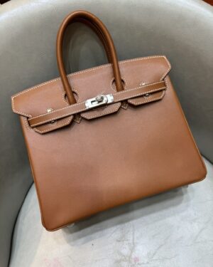 [에르메스] 버킨 25cm Barenia Natural/ Gold - Silver