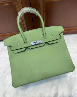 [에르메스] 버킨 30cm Togo/ Vert Criquet - Silver