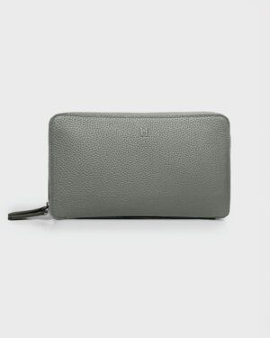 [에르메스] 실크 인 클래식 지퍼 지갑 - Gris Mouette / Silver