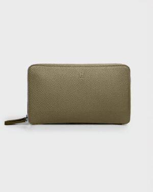 [에르메스] 실크 인 클래식 지퍼 지갑 - Etoupe / Silver