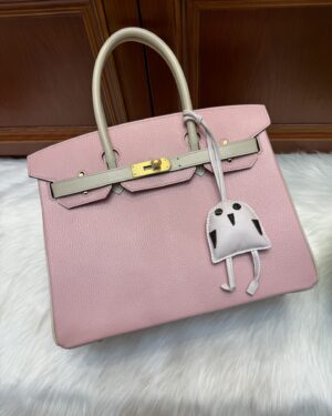 [에르메스] 버킨 30cm Chevre/ Rose Sakura/Nata - Gold