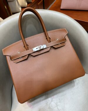 [에르메스] 버킨 30cm Barenia Natura/ Gold - Silver