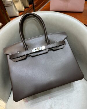 [에르메스] 버킨 30cm Barenia Natura/ Ebene - Silver