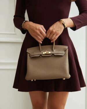 [에르메스] 버킨 25cm Togo/ Etoupe - Gold