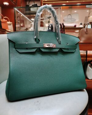 [에르메스] 버킨 35cm Togo/ Vert Malachite - Silver