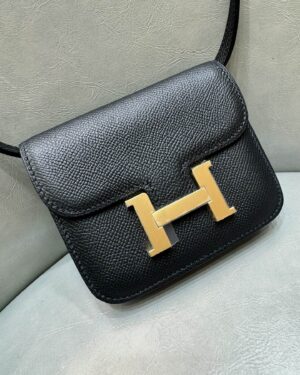 [에르메스] Constance Slim Wallet Epsom/ Noir - Gold