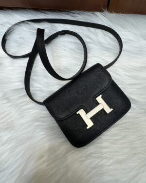 [에르메스] Constance Slim Wallet Epsom/ Noir - Silver