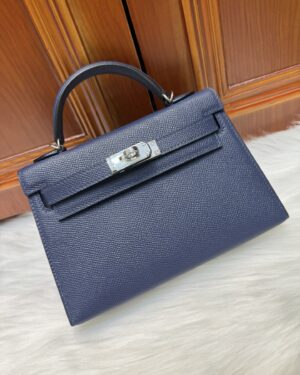[에르메스] 켈리 19cm Epsom/Bleu Saphir - Silver