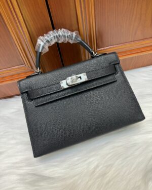 [에르메스] 켈리 19cm Epsom/ Noir - Silver