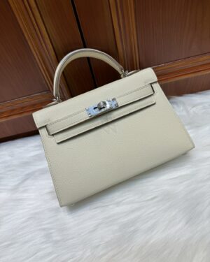 [에르메스] 켈리 19cm Epsom/ Nata - Silver