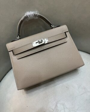[에르메스] 켈리 19cm Epsom/ Gris Asphalte - Silver