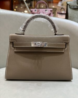 [에르메스] 켈리 19cm Epsom/ Etoupe - Silver