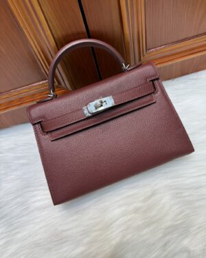 [에르메스] 켈리 19cm Epsom/ Bordeaux - Silver