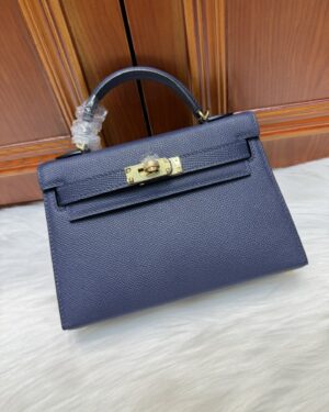 [에르메스] 켈리 19cm Epsom/ Bleu Saphir - Gold