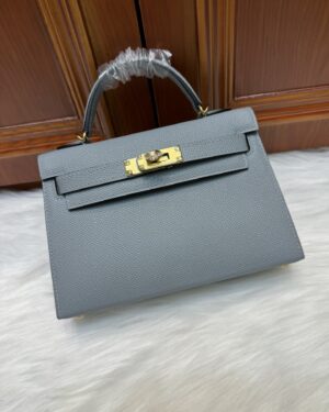 [에르메스] 켈리 19cm Epsom/ Bleu Lin - Gold