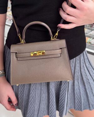 [에르메스] 켈리 19cm Epsom/ Etoupe - Gold