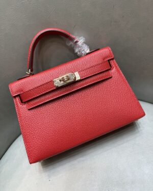 [에르메스] 켈리 19cm Chevre/ Rouge Cœur - Gold