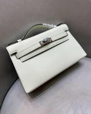 [에르메스] 켈리 22cm Swift/ Vert Fizz - Silver