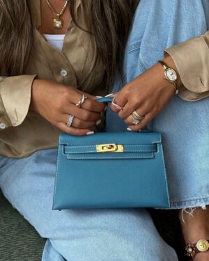 [에르메스] 켈리 19cm Epsom/ Bleu Denim - Gold