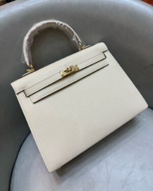 [에르메스] 켈리 25cm Epsom/ Nata - Gold