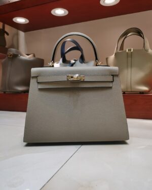 [에르메스] 켈리 25cm Epsom/ Gris Tourterelle - Gold