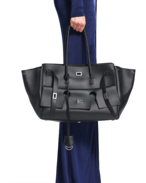 [발렌시아가] 벨 에어 미디엄 캐리 올 백 블랙 실버 장식 8356702ABAW1000