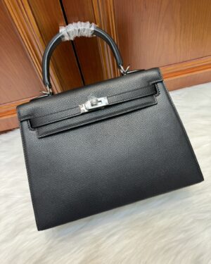 [에르메스] 켈리 25cm Epsom/ Noir - Silver