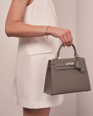 [에르메스] 켈리 25cm Epsom/ Etoupe - Silver