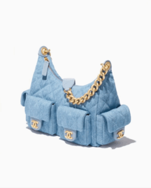 [샤넬] 라지 호보 백 데님 AS5339