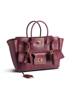 [발렌시아가] 여성 벨 에어 스몰 캐리 올 백 버건디 골드 장식 8125452ABAV6034